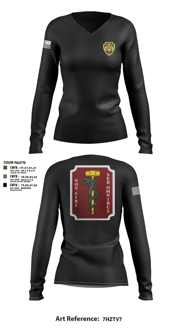 Womens Long Sleeve Vneck Shirt, Hammer platoon, 566th MCAS, Army, Teamtime, Team time, sublimation, custom sports apparel, team uniforms, spirit wear, spiritwear, sports uniforms, custom shirts, team store, custom team store, fundraiser sports, apparel fundraiser