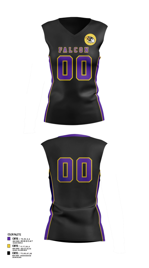 Sleeveless Performance Shirt, Falcons Volleyball, Women's Volleyball, Teamtime, Team time, sublimation, custom sports apparel, team uniforms, spirit wear, spiritwear, sports uniforms, custom shirts, team store, custom team store, fundraiser sports, apparel fundraiser