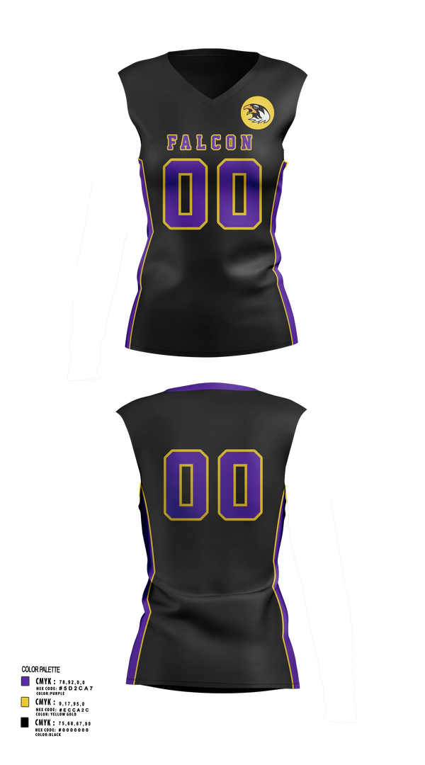 Sleeveless Performance Shirt, Falcons Volleyball, Women's Volleyball, Teamtime, Team time, sublimation, custom sports apparel, team uniforms, spirit wear, spiritwear, sports uniforms, custom shirts, team store, custom team store, fundraiser sports, apparel fundraiser