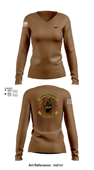 Women's Long Sleeve Vneck Shirt, 319th Maintenance Squadron, Air Force, Teamtime, Team time, sublimation, custom sports apparel, team uniforms, spirit wear, spiritwear, sports uniforms, custom shirts, team store, custom team store, fundraiser sports, apparel fundraiser