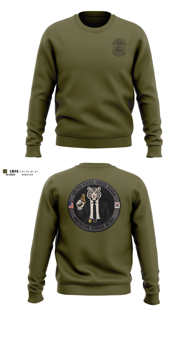 Crew Neck Sweatshirt, USFK PSD, Army, Teamtime, Team time, sublimation, custom sports apparel, team uniforms, spirit wear, spiritwear, sports uniforms, custom shirts, team store, custom team store, fundraiser sports, apparel fundraiser