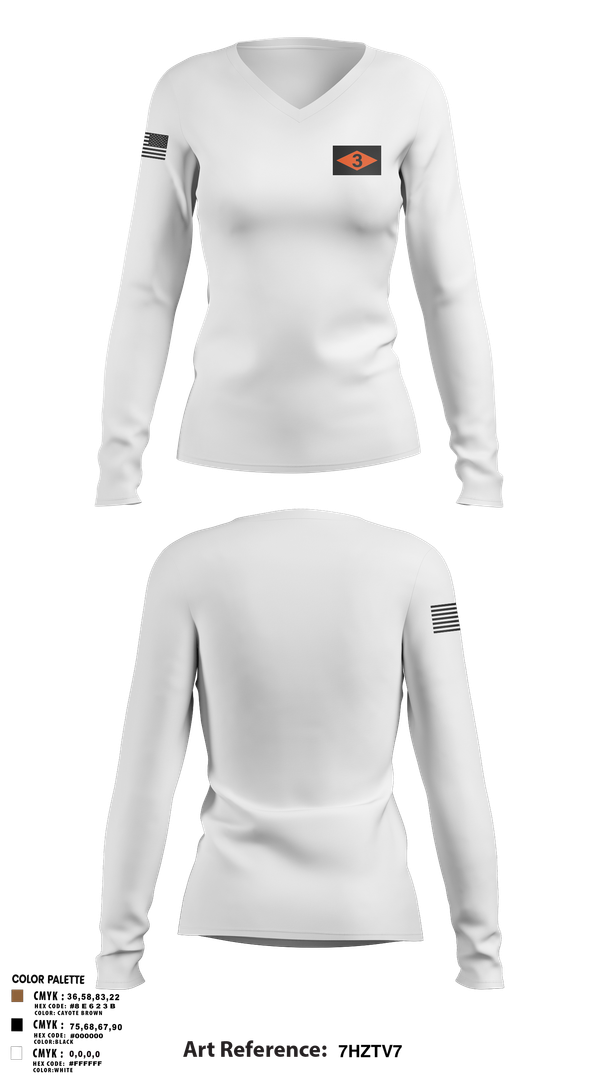 Womens Long Sleeve Vneck Shirt, 3rd battalion 75th ranger regiment, Army, Teamtime, Team time, sublimation, custom sports apparel, team uniforms, spirit wear, spiritwear, sports uniforms, custom shirts, team store, custom team store, fundraiser sports, apparel fundraiser