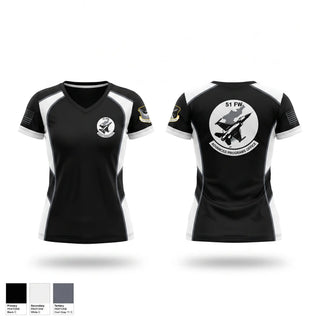 Womens Short Sleeve Vneck Shirt, 51st Fighter Wing Advanced Programs Office, Air Force, Teamtime, Team time, sublimation, custom sports apparel, team uniforms, spirit wear, spiritwear, sports uniforms, custom shirts, team store, custom team store, fundraiser sports, apparel fundraiser