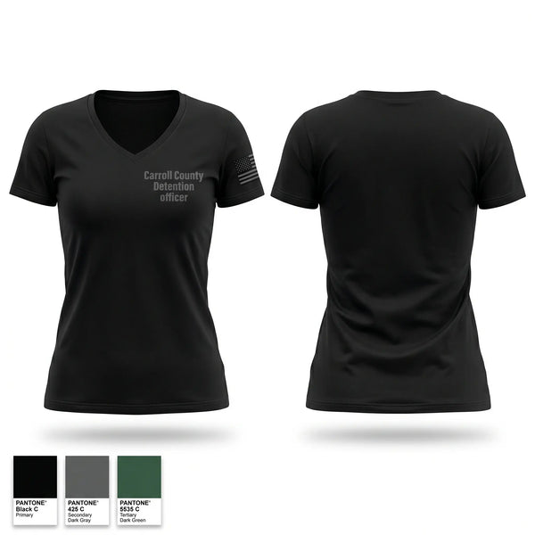 Womens Short Sleeve Vneck Shirt, Carroll County Detention officer, Police, Teamtime, Team time, sublimation, custom sports apparel, team uniforms, spirit wear, spiritwear, sports uniforms, custom shirts, team store, custom team store, fundraiser sports, apparel fundraiser