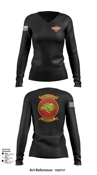 MWSS-273 Women's Long Sleeve V-neck Shirt - 2