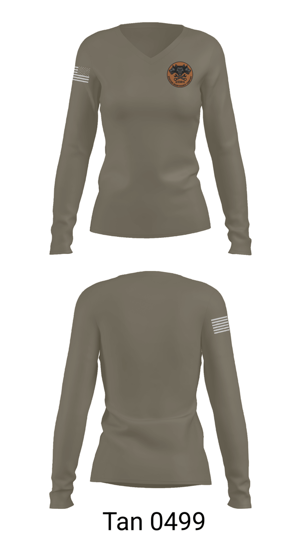 Womens Long Sleeve Vneck Shirt, 3-238th Hellhounds, National Guard, Teamtime, Team time, sublimation, custom sports apparel, team uniforms, spirit wear, spiritwear, sports uniforms, custom shirts, team store, custom team store, fundraiser sports, apparel fundraiser