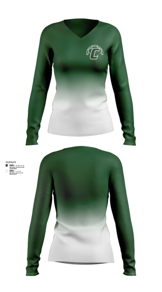 Womens Long Sleeve Vneck Shirt, Archbishop Chapelle School Soccer, Women's Soccer, Teamtime, Team time, sublimation, custom sports apparel, team uniforms, spirit wear, spiritwear, sports uniforms, custom shirts, team store, custom team store, fundraiser sports, apparel fundraiser