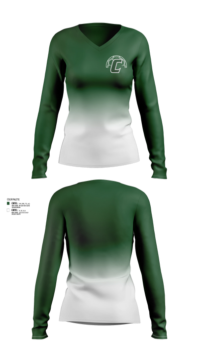 Archbishop Chapelle School Soccer Women's Long Sleeve V-neck Shirt - 3