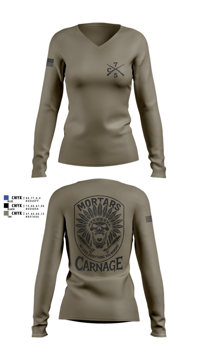 Carnage 79980273 Women's Long Sleeve V-neck Shirt - 9