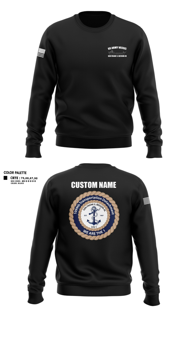 Crew Neck Sweatshirt, 1099th TD, Army, Teamtime, Team time, sublimation, custom sports apparel, team uniforms, spirit wear, spiritwear, sports uniforms, custom shirts, team store, custom team store, fundraiser sports, apparel fundraiser