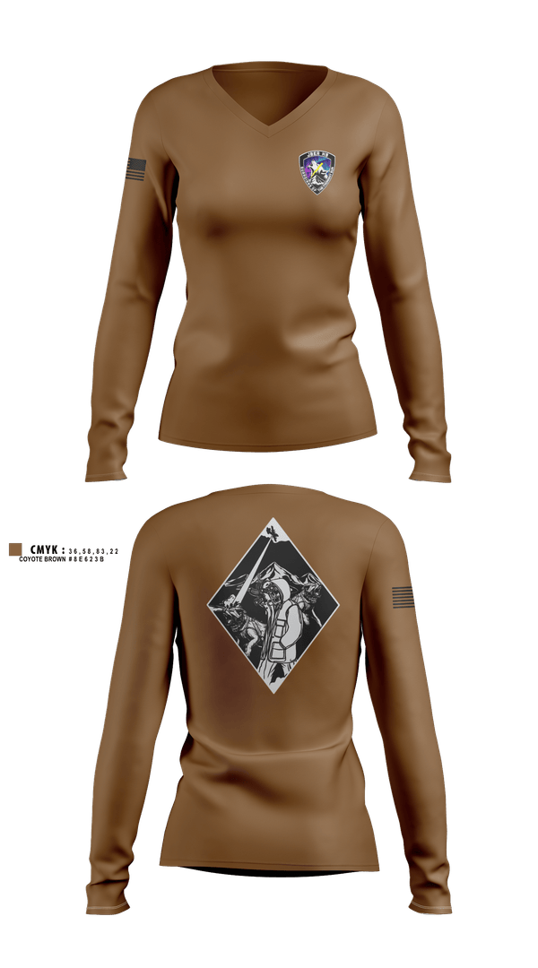 Womens Long Sleeve Vneck Shirt, 673d SFS Kennels, Air Force, Teamtime, Team time, sublimation, custom sports apparel, team uniforms, spirit wear, spiritwear, sports uniforms, custom shirts, team store, custom team store, fundraiser sports, apparel fundraiser