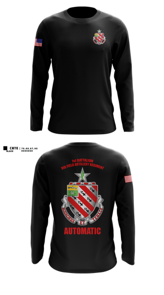 Long Sleeve Performance Shirt, 1/8 Field Artillery Regiment, Army, Teamtime, Team time, sublimation, custom sports apparel, team uniforms, spirit wear, spiritwear, sports uniforms, custom shirts, team store, custom team store, fundraiser sports, apparel fundraiser