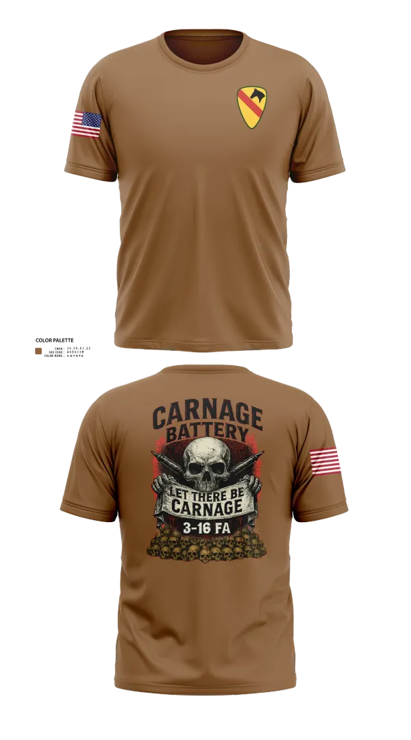 Short Sleeve Performance Shirt, Carnage BTRY, 3-16 FA, , Teamtime, Team time, sublimation, custom sports apparel, team uniforms, spirit wear, spiritwear, sports uniforms, custom shirts, team store, custom team store, fundraiser sports, apparel fundraiser