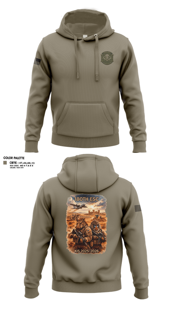 Hoodie, 180th ESC Kismayo, Army, Teamtime, Team time, sublimation, custom sports apparel, team uniforms, spirit wear, spiritwear, sports uniforms, custom shirts, team store, custom team store, fundraiser sports, apparel fundraiser