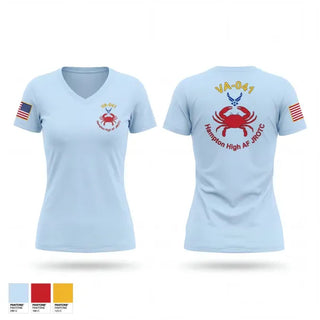 Womens Short Sleeve Vneck Shirt, VA 041, Air Force, Teamtime, Team time, sublimation, custom sports apparel, team uniforms, spirit wear, spiritwear, sports uniforms, custom shirts, team store, custom team store, fundraiser sports, apparel fundraiser