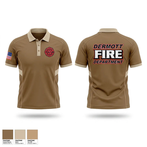 Short Sleeve Performance Polo, Dermott Fire Department, Fire Department, Teamtime, Team time, sublimation, custom sports apparel, team uniforms, spirit wear, spiritwear, sports uniforms, custom shirts, team store, custom team store, fundraiser sports, apparel fundraiser