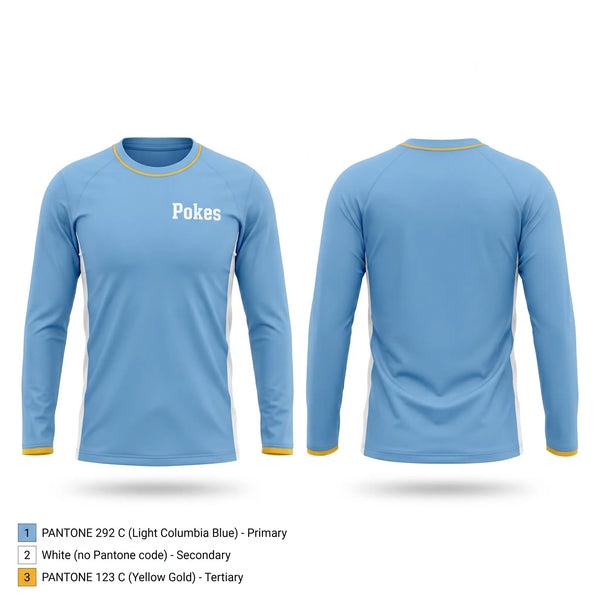 Long Sleeve Performance Shirt, Pokes, Baseball, Teamtime, Team time, sublimation, custom sports apparel, team uniforms, spirit wear, spiritwear, sports uniforms, custom shirts, team store, custom team store, fundraiser sports, apparel fundraiser