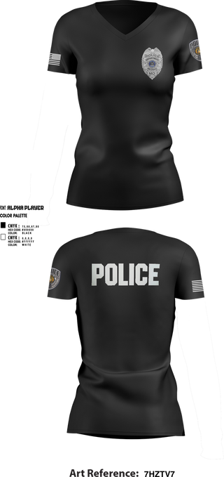 Womens Short Sleeve Vneck Shirt, Neosho Police, Police, Teamtime, Team time, sublimation, custom sports apparel, team uniforms, spirit wear, spiritwear, sports uniforms, custom shirts, team store, custom team store, fundraiser sports, apparel fundraiser