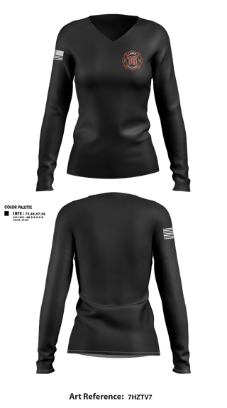 Womens Long Sleeve Vneck Shirt, Lower Saucon Fire Rescue, Fire Department, Teamtime, Team time, sublimation, custom sports apparel, team uniforms, spirit wear, spiritwear, sports uniforms, custom shirts, team store, custom team store, fundraiser sports, apparel fundraiser