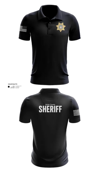 Short Sleeve Performance Polo, Butler County Sheriff’s Department, Police, Teamtime, Team time, sublimation, custom sports apparel, team uniforms, spirit wear, spiritwear, sports uniforms, custom shirts, team store, custom team store, fundraiser sports, apparel fundraiser
