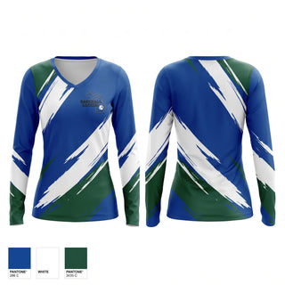 Womens Long Sleeve Vneck Shirt, Baseball Capital, Baseball, Teamtime, Team time, sublimation, custom sports apparel, team uniforms, spirit wear, spiritwear, sports uniforms, custom shirts, team store, custom team store, fundraiser sports, apparel fundraiser
