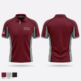Short Sleeve Performance Polo, Addison volunteer, Fire Department, Teamtime, Team time, sublimation, custom sports apparel, team uniforms, spirit wear, spiritwear, sports uniforms, custom shirts, team store, custom team store, fundraiser sports, apparel fundraiser
