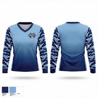 Womens Long Sleeve Vneck Shirt, Valley Providence Little League, Baseball, Teamtime, Team time, sublimation, custom sports apparel, team uniforms, spirit wear, spiritwear, sports uniforms, custom shirts, team store, custom team store, fundraiser sports, apparel fundraiser