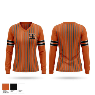 Womens Long Sleeve Vneck Shirt, Elite Expos, Baseball, Teamtime, Team time, sublimation, custom sports apparel, team uniforms, spirit wear, spiritwear, sports uniforms, custom shirts, team store, custom team store, fundraiser sports, apparel fundraiser