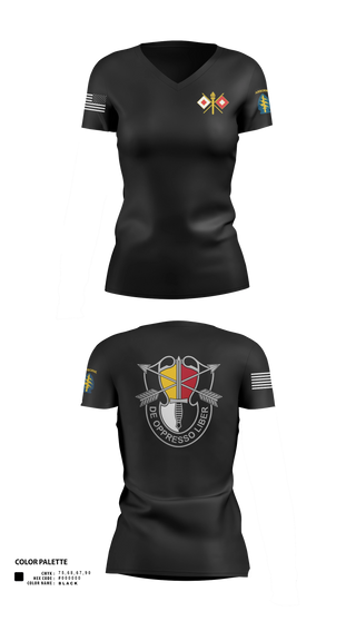 Womens Short Sleeve Vneck Shirt, HHC 3SFG, Army, Teamtime, Team time, sublimation, custom sports apparel, team uniforms, spirit wear, spiritwear, sports uniforms, custom shirts, team store, custom team store, fundraiser sports, apparel fundraiser