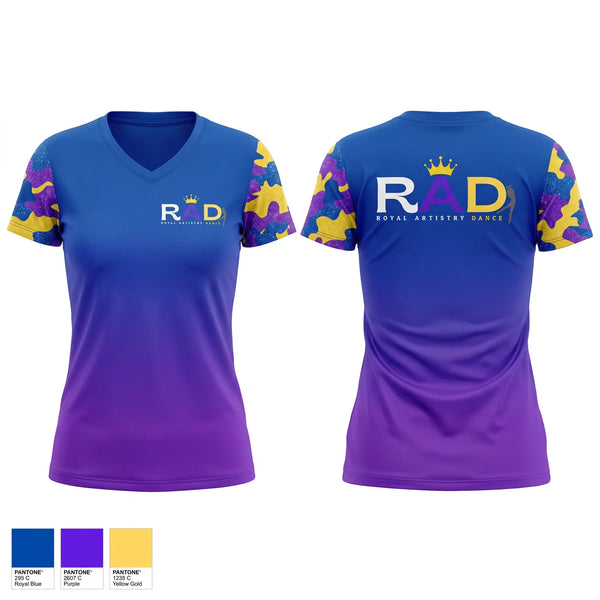 Womens Short Sleeve Vneck Shirt, Royal Artistry Dance, Spirit Store, Teamtime, Team time, sublimation, custom sports apparel, team uniforms, spirit wear, spiritwear, sports uniforms, custom shirts, team store, custom team store, fundraiser sports, apparel fundraiser