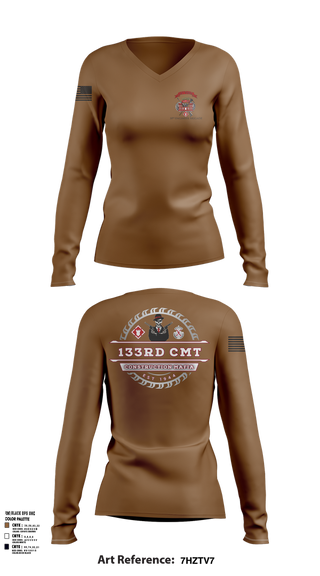 Womens Long Sleeve Vneck Shirt, 133rd Construction Management Team, , Teamtime, Team time, sublimation, custom sports apparel, team uniforms, spirit wear, spiritwear, sports uniforms, custom shirts, team store, custom team store, fundraiser sports, apparel fundraiser