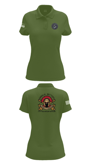 Womens Short Sleeve Performance Polo, Charlie Battery 2-114th FA, , Teamtime, Team time, sublimation, custom sports apparel, team uniforms, spirit wear, spiritwear, sports uniforms, custom shirts, team store, custom team store, fundraiser sports, apparel fundraiser
