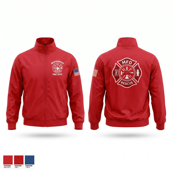 Windbreaker, Montgomery Fire Department, Fire Department, Teamtime, Team time, sublimation, custom sports apparel, team uniforms, spirit wear, spiritwear, sports uniforms, custom shirts, team store, custom team store, fundraiser sports, apparel fundraiser