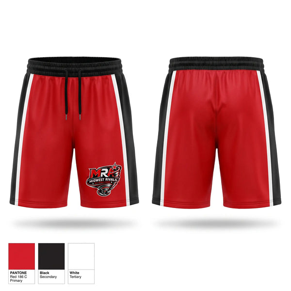 Athletic Shorts With Pockets, Midwest Rivals Allstar, Cheer, Teamtime, Team time, sublimation, custom sports apparel, team uniforms, spirit wear, spiritwear, sports uniforms, custom shirts, team store, custom team store, fundraiser sports, apparel fundraiser