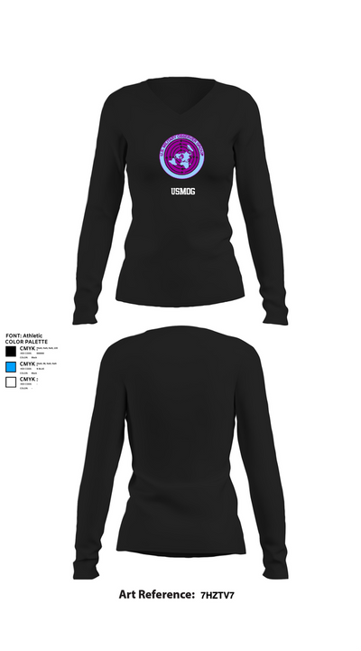 USMOG 65011829 Women's Long Sleeve V-neck Shirt - 22
