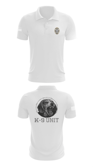 Short Sleeve Performance Polo, Farmersville PD K9 Hunter, Police, Teamtime, Team time, sublimation, custom sports apparel, team uniforms, spirit wear, spiritwear, sports uniforms, custom shirts, team store, custom team store, fundraiser sports, apparel fundraiser