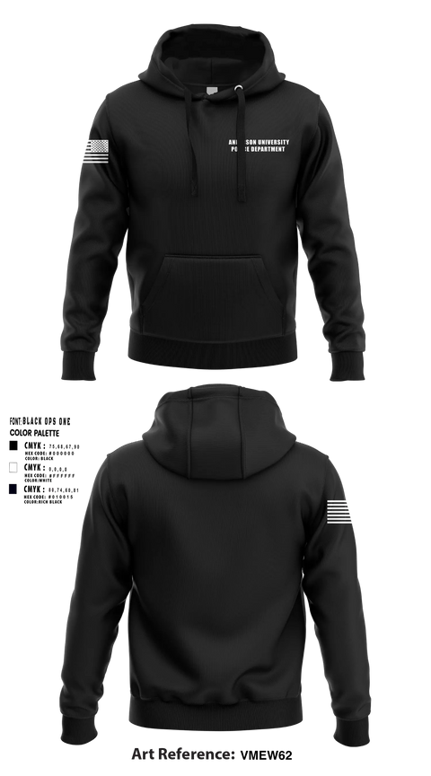 Hoodie, Anderson University Police Department, Police, Teamtime, Team time, sublimation, custom sports apparel, team uniforms, spirit wear, spiritwear, sports uniforms, custom shirts, team store, custom team store, fundraiser sports, apparel fundraiser