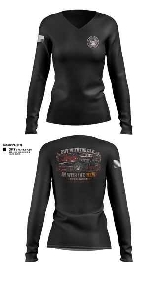 Womens Long Sleeve Vneck Shirt, Great Notch Fire Company #4, Fire Department, Teamtime, Team time, sublimation, custom sports apparel, team uniforms, spirit wear, spiritwear, sports uniforms, custom shirts, team store, custom team store, fundraiser sports, apparel fundraiser