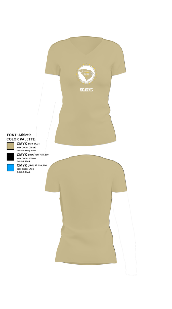 Womens Short Sleeve Vneck Shirt, Scarng, National Guard, Teamtime, Team time, sublimation, custom sports apparel, team uniforms, spirit wear, spiritwear, sports uniforms, custom shirts, team store, custom team store, fundraiser sports, apparel fundraiser