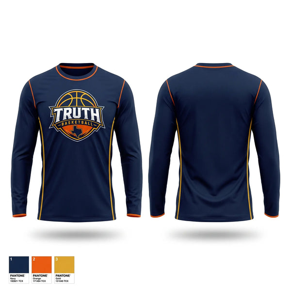 Long Sleeve Performance Shirt, Truth Basketball, Women's Basketball, Teamtime, Team time, sublimation, custom sports apparel, team uniforms, spirit wear, spiritwear, sports uniforms, custom shirts, team store, custom team store, fundraiser sports, apparel fundraiser