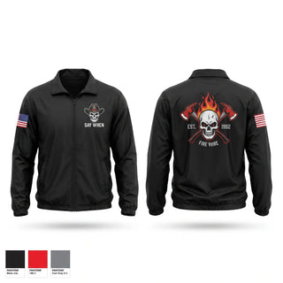 Windbreaker, Outlaws, Fire Department, Teamtime, Team time, sublimation, custom sports apparel, team uniforms, spirit wear, spiritwear, sports uniforms, custom shirts, team store, custom team store, fundraiser sports, apparel fundraiser