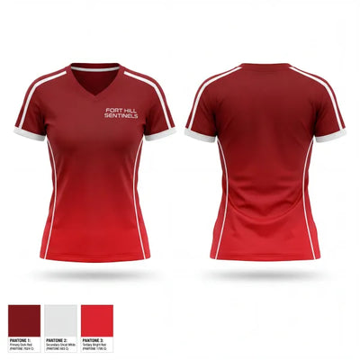 Fort Hill Sentinels 22883090 Women's Short Sleeve V-neck Shirt - 1