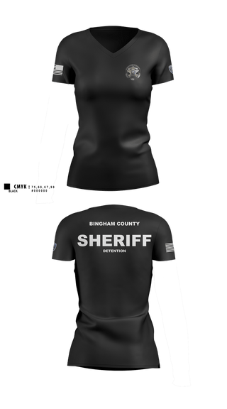 Womens Short Sleeve Vneck Shirt, Bingham County, Police, Teamtime, Team time, sublimation, custom sports apparel, team uniforms, spirit wear, spiritwear, sports uniforms, custom shirts, team store, custom team store, fundraiser sports, apparel fundraiser