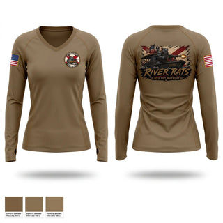 Womens Long Sleeve Vneck Shirt, HVU Detachment Mayport, Navy, Teamtime, Team time, sublimation, custom sports apparel, team uniforms, spirit wear, spiritwear, sports uniforms, custom shirts, team store, custom team store, fundraiser sports, apparel fundraiser