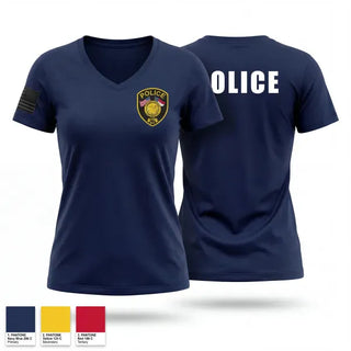 Womens Short Sleeve Vneck Shirt, SCOTLAND NECK POLICE DEPARTMENT, Police, Teamtime, Team time, sublimation, custom sports apparel, team uniforms, spirit wear, spiritwear, sports uniforms, custom shirts, team store, custom team store, fundraiser sports, apparel fundraiser