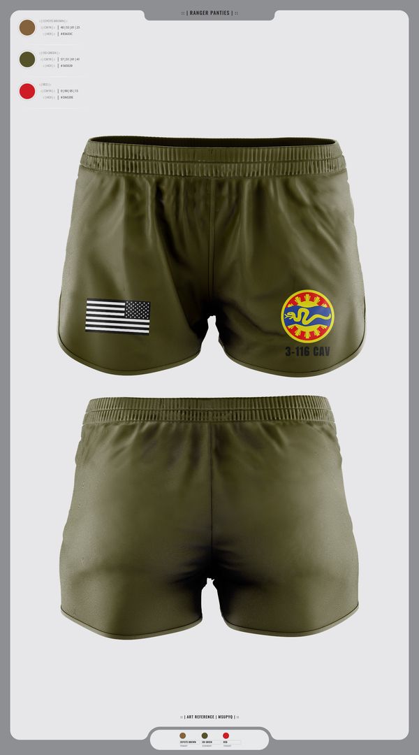 Ranger Panties, 3-116 CAV, , Teamtime, Team time, sublimation, custom sports apparel, team uniforms, spirit wear, spiritwear, sports uniforms, custom shirts, team store, custom team store, fundraiser sports, apparel fundraiser