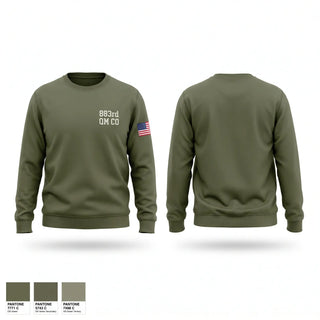 Crew Neck Sweatshirt, 883rd QM CO, Army, Teamtime, Team time, sublimation, custom sports apparel, team uniforms, spirit wear, spiritwear, sports uniforms, custom shirts, team store, custom team store, fundraiser sports, apparel fundraiser