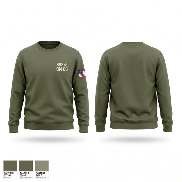 Crew Neck Sweatshirt, 883rd QM CO, Army, Teamtime, Team time, sublimation, custom sports apparel, team uniforms, spirit wear, spiritwear, sports uniforms, custom shirts, team store, custom team store, fundraiser sports, apparel fundraiser