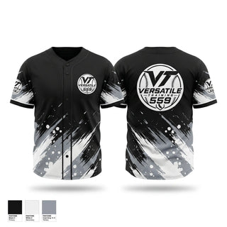 Full Button Baseball Jersey, Versatile Prospects, Baseball, Teamtime, Team time, sublimation, custom sports apparel, team uniforms, spirit wear, spiritwear, sports uniforms, custom shirts, team store, custom team store, fundraiser sports, apparel fundraiser