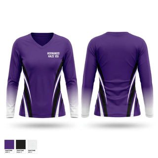 Womens Long Sleeve Vneck Shirt, Hernando Haze 12U, Softball, Teamtime, Team time, sublimation, custom sports apparel, team uniforms, spirit wear, spiritwear, sports uniforms, custom shirts, team store, custom team store, fundraiser sports, apparel fundraiser